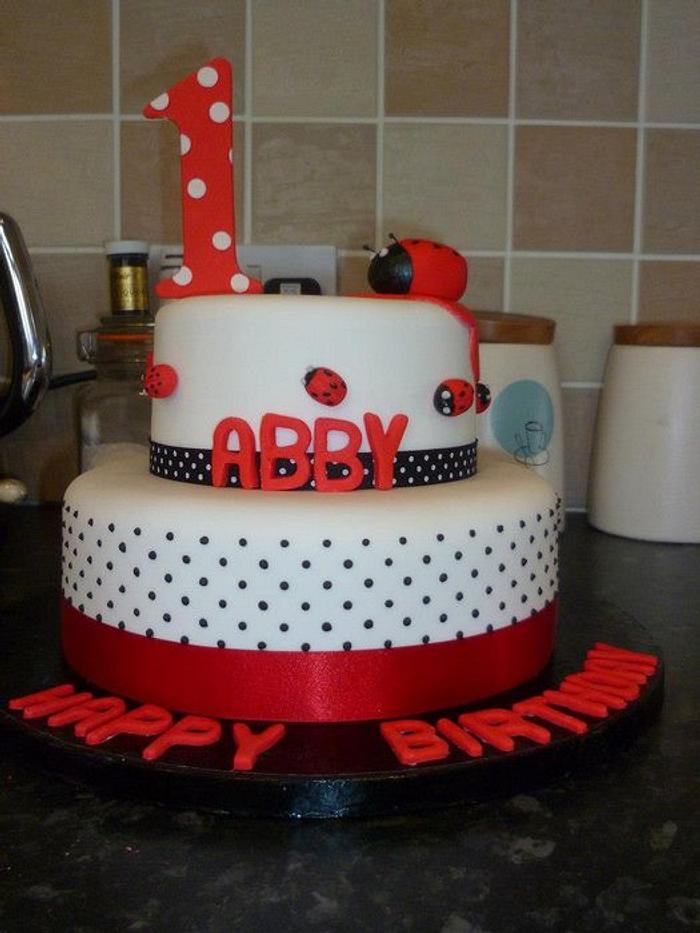 Ladybird 1st Birthday cake