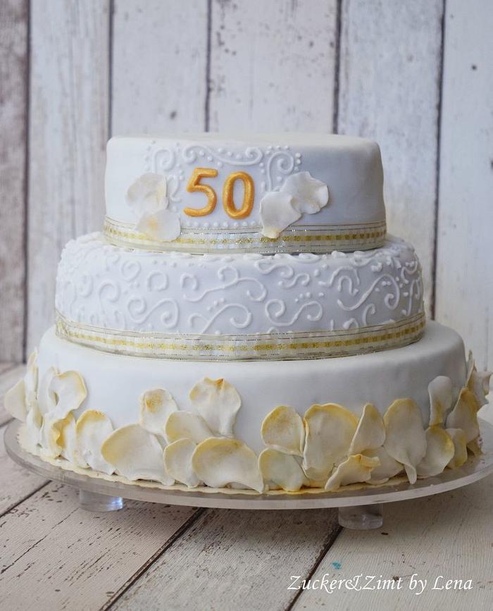 Golden Wedding Cake