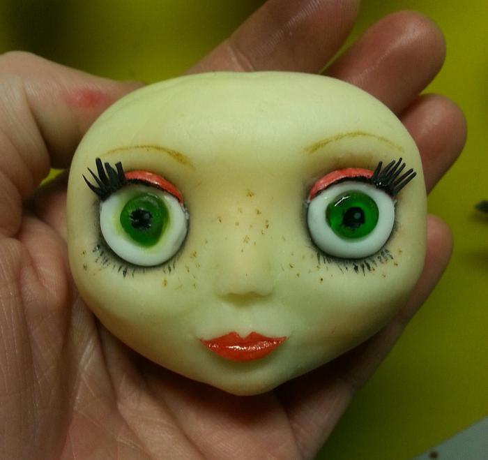 my first blythe doll face :)