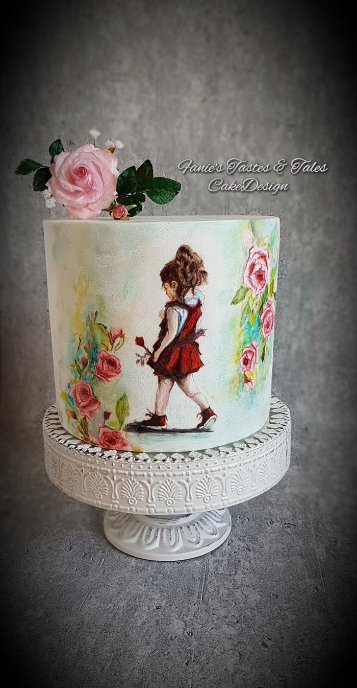 Love and Roses -Valentine Cake