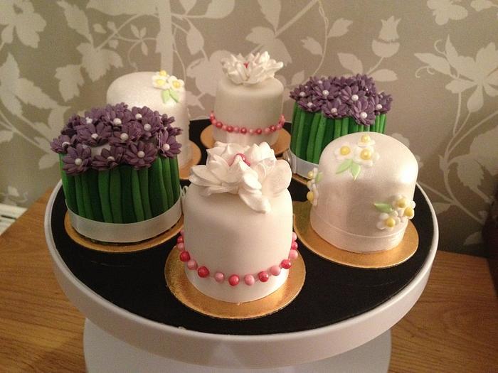 These are some sample mini cakes for a wedding consultation