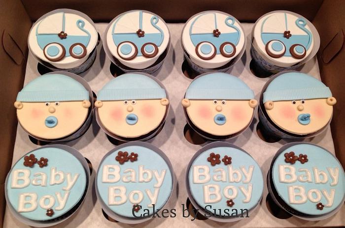 Baby boy cupcakes