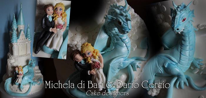 Castle & dragon wedding cake ♥