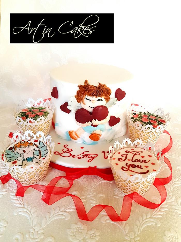 Cute Cupid Valentines Cake.