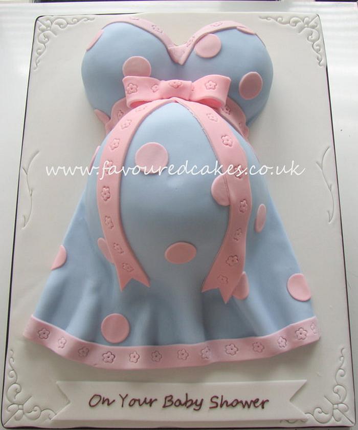 Miss Cupcakes» Blog Archive » Yellow Baby bump baby shower cake