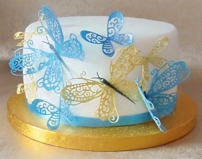 Wafer paper butterfly cake