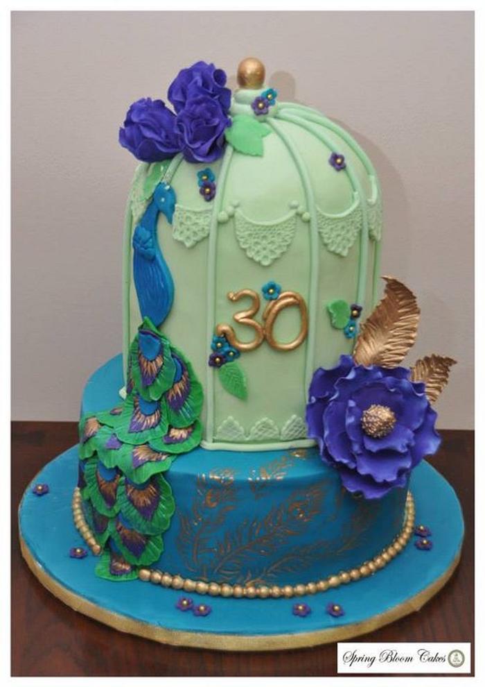 Peacock Cage Cake