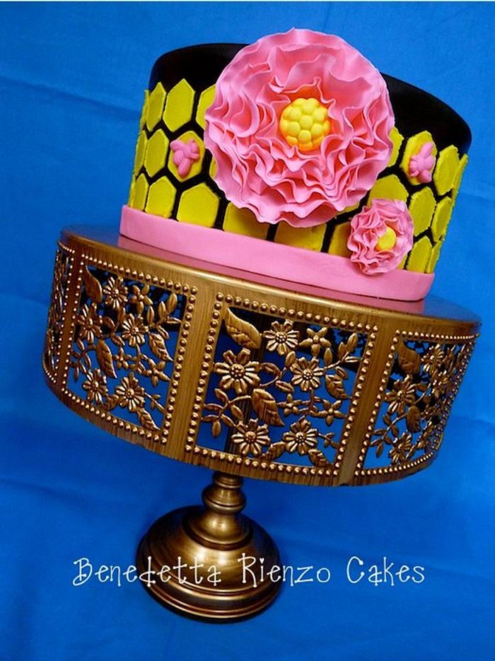 Hot Pink Bee Cake