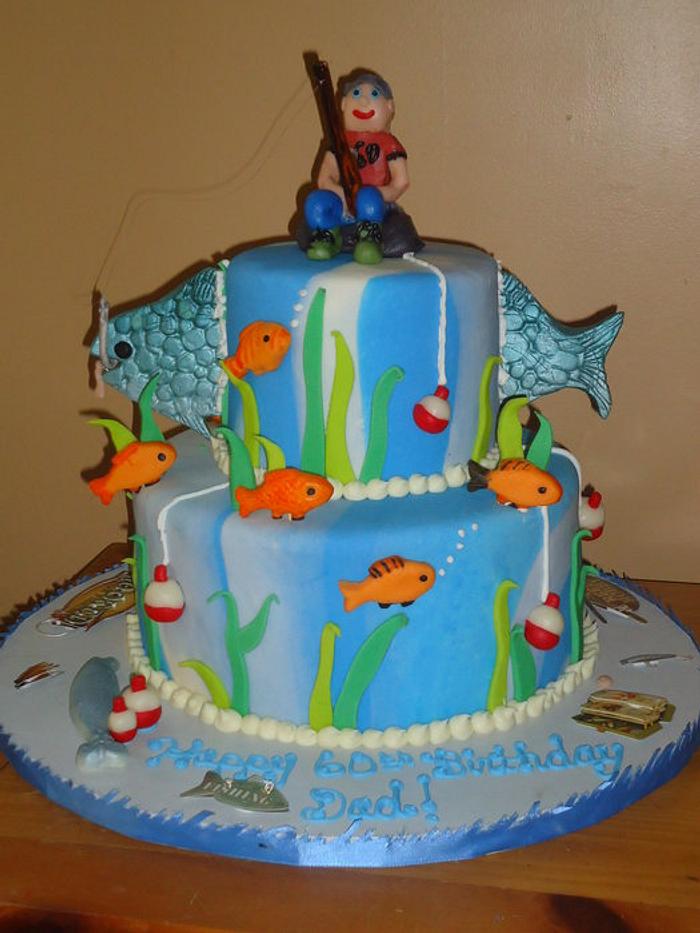 Base Cake With Fishing Theme - AC31 - Amarantos Cakes