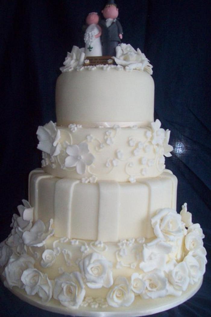 Ivory wedding, anniversary cake