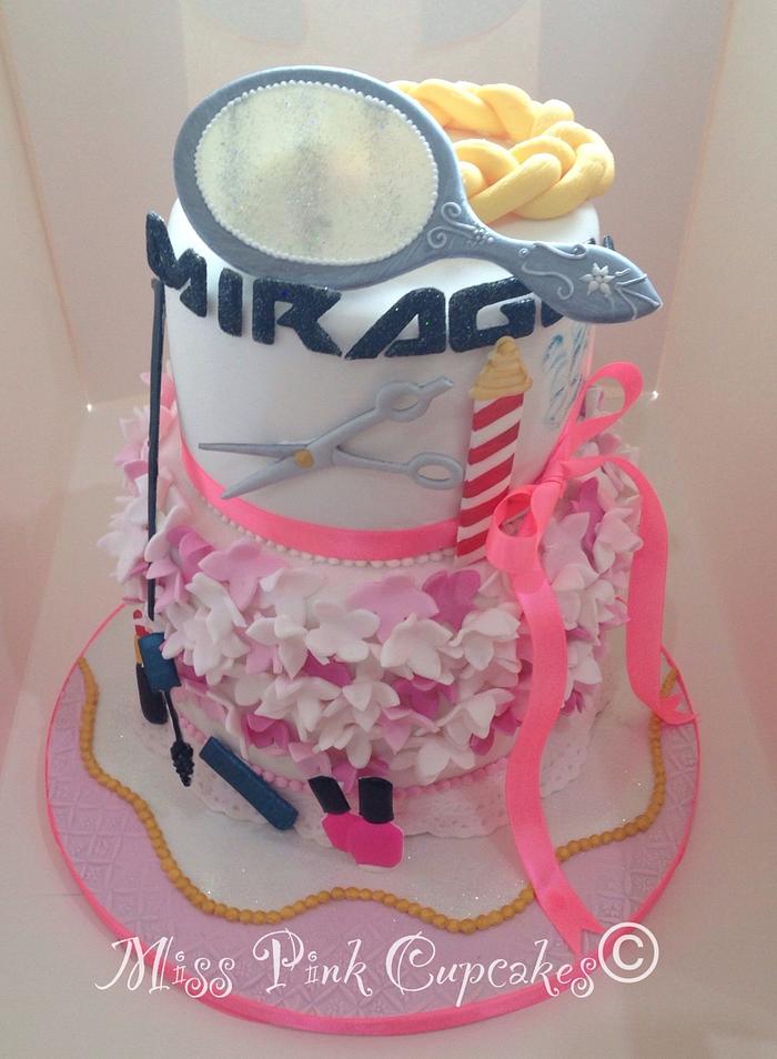 Mirage hair salon cake