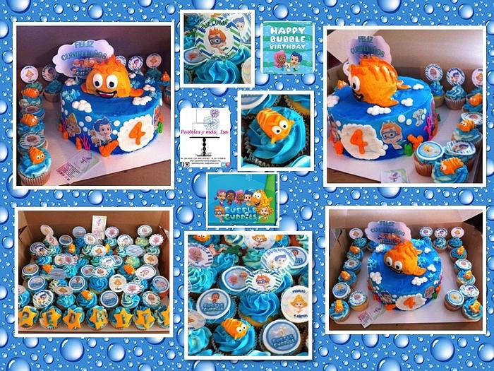 BUBBLE GUPPIES CAKE AND CUPCAKES