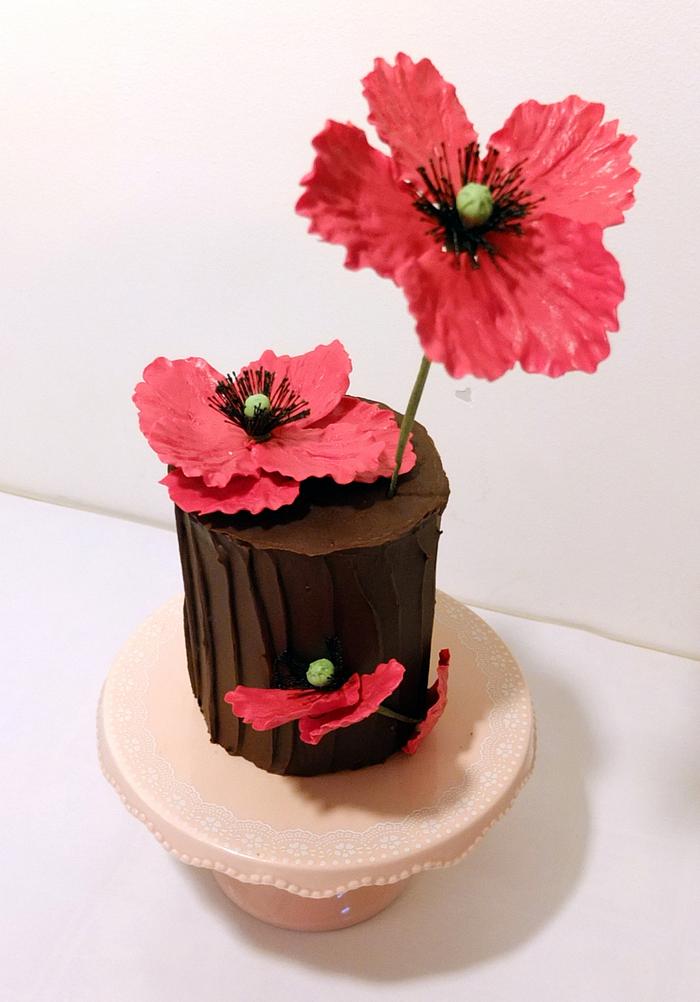 Cake just for fun with wild poppy.