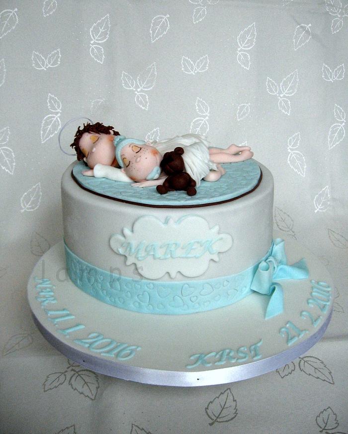 Cake for baby for christening