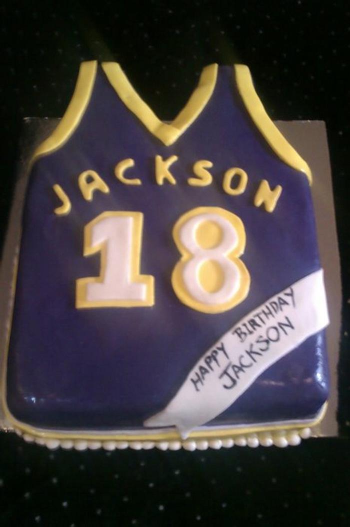 Basketball jersey birthday cake