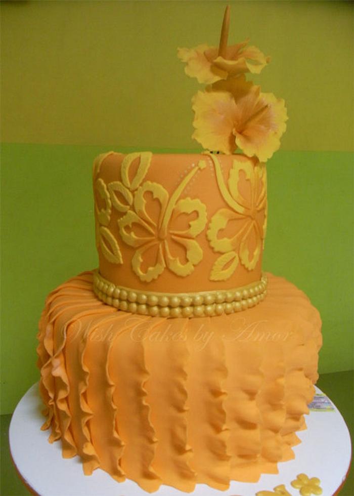 Hawaiian Themed Cake
