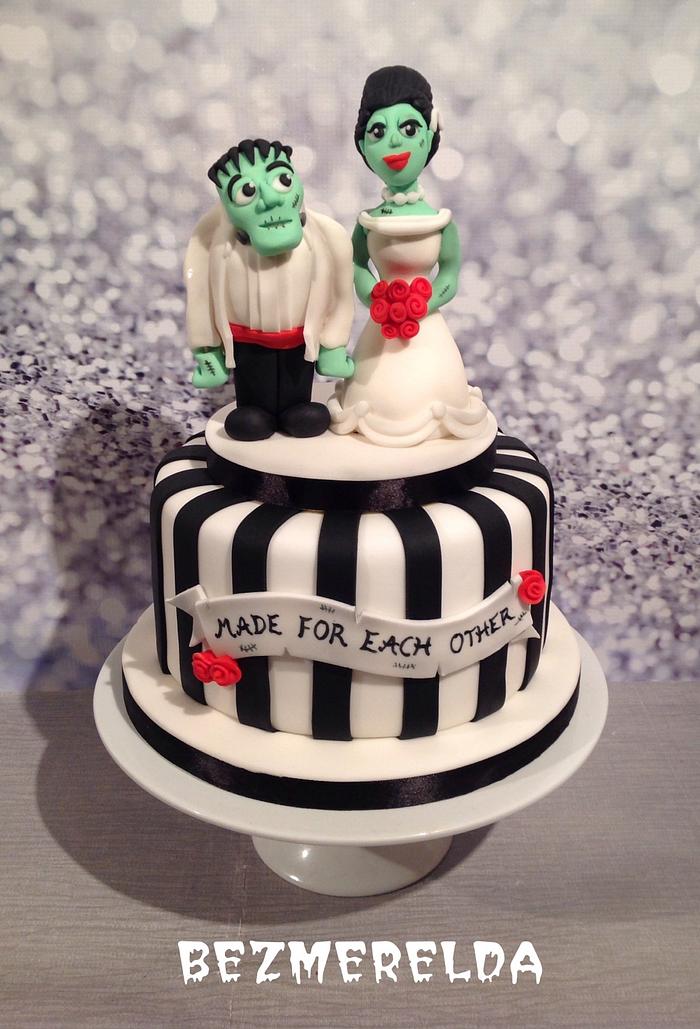 Frankensteins Monster Themed Wedding Cake