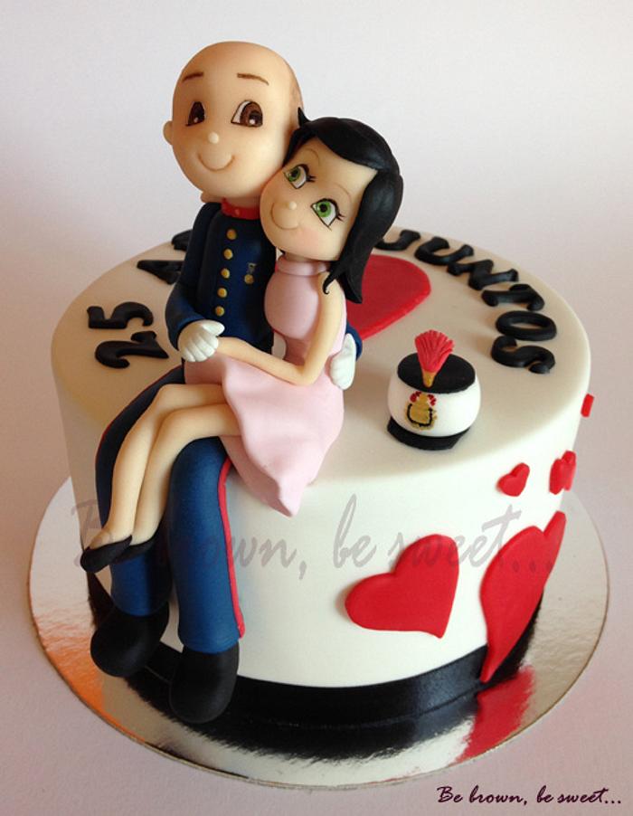 "An Officer and a Gentleman" anniversary cake