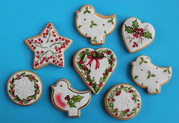 Painted christmas cookies