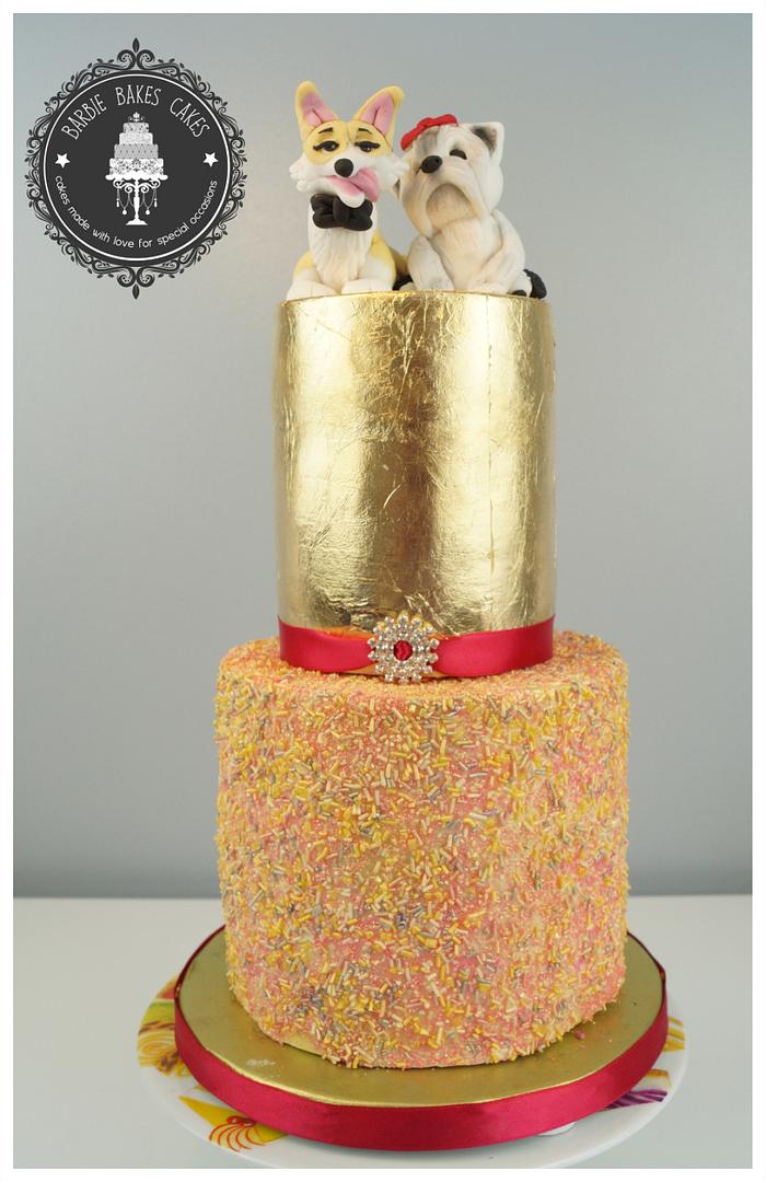 The Cutesy Doggie Wedding Cake
