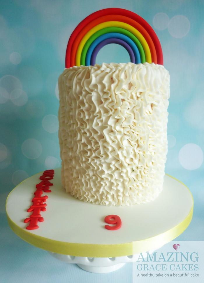 Ripply Ruffly Rainbow Cake