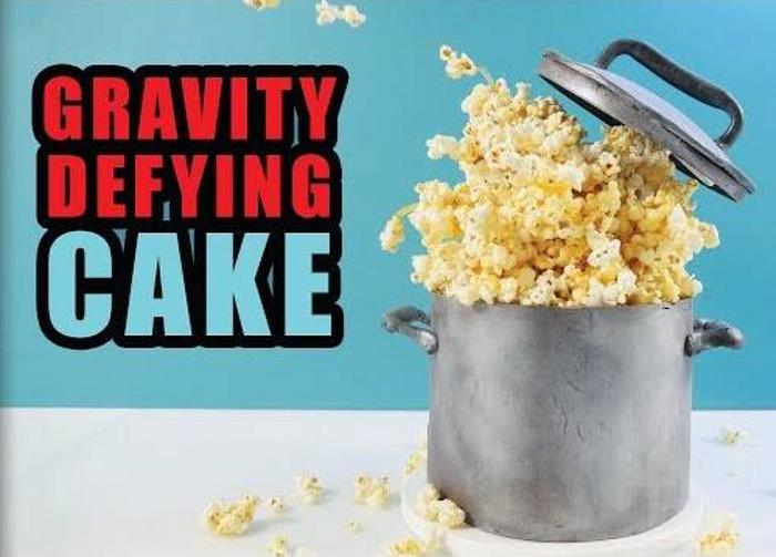Gravity Defying Caramel Popcorn Cake
