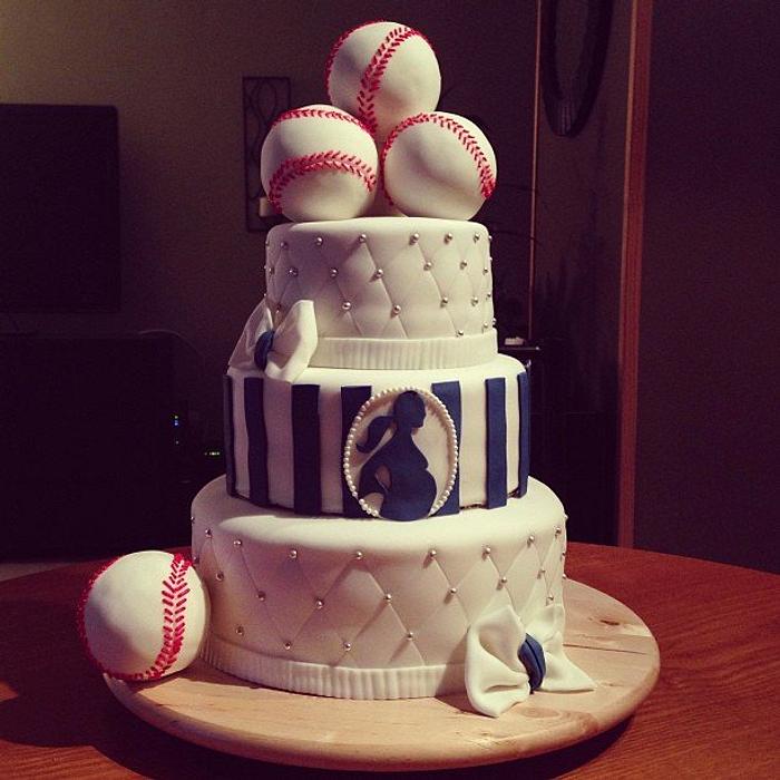 baseball babyshower cake