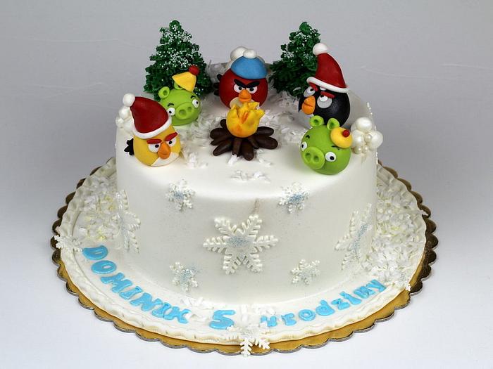 Angry Birds Xmas cake