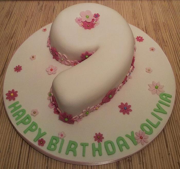 Number 9 Birthday cake