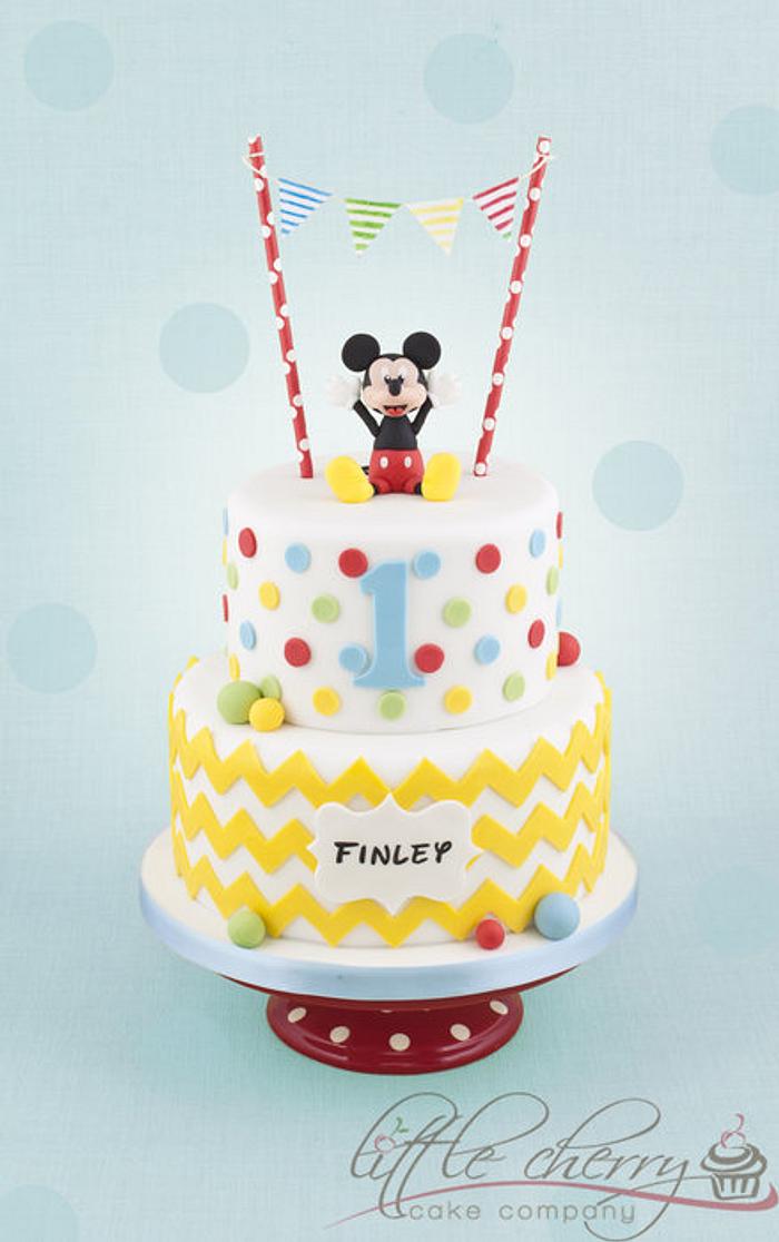 Mickey Mouse Chevron Cake