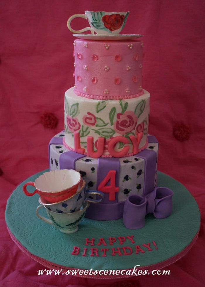 Imprinted Buttercream Tea Party Cake (with exclusive London touches)