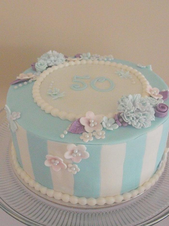Elegance in Blue Cake