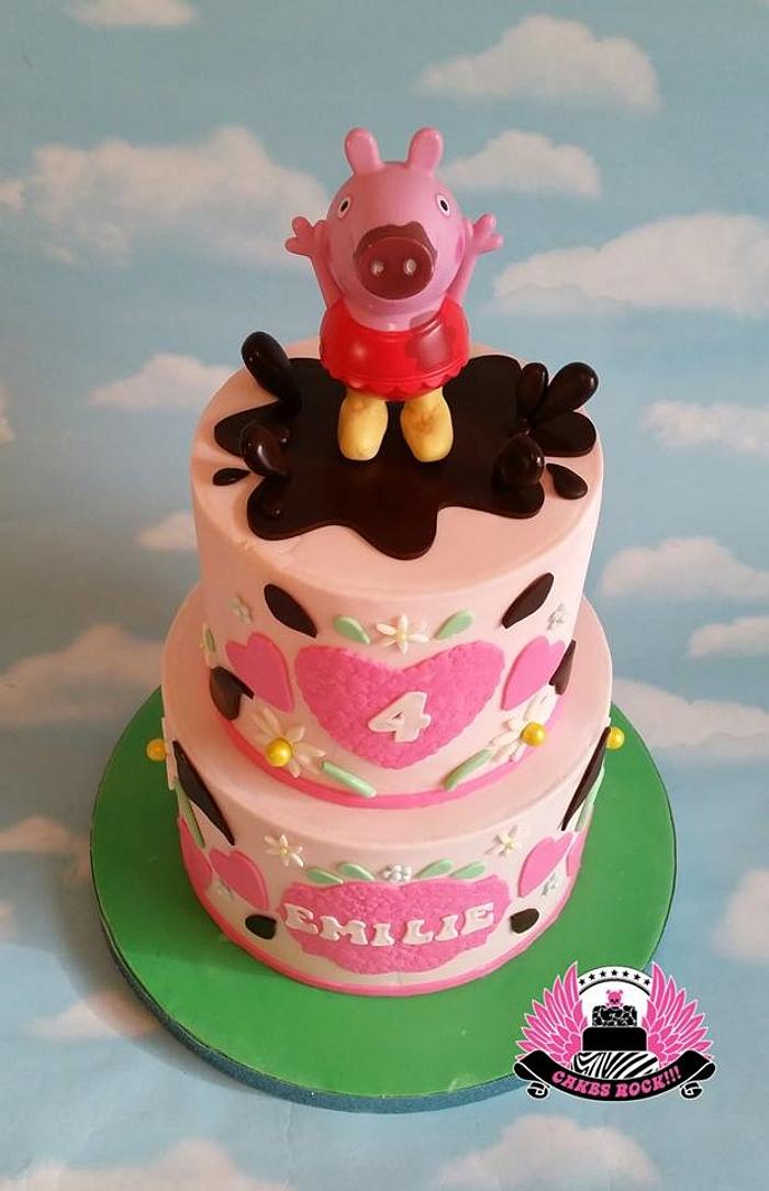 Cake Designs of Girls. Peppa Pig Face Cake. Noida & Gurgaon – Creme Castle