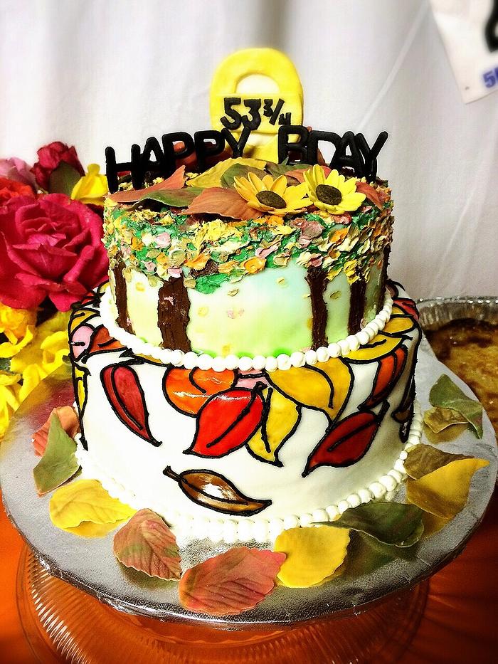 Fall birthday cake