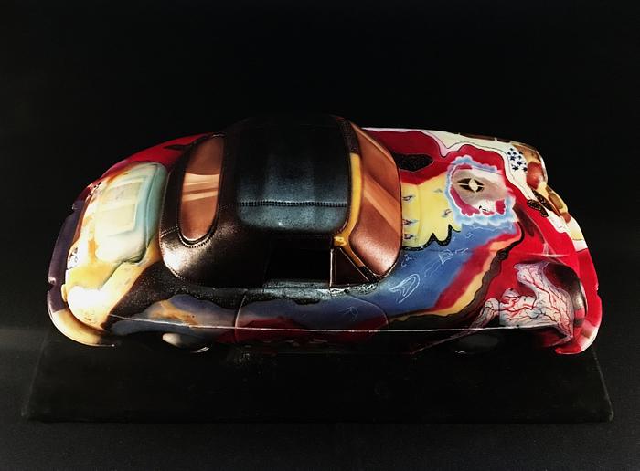 Janis Joplin Porsche Cake Decoration Airbrush with TruColor.