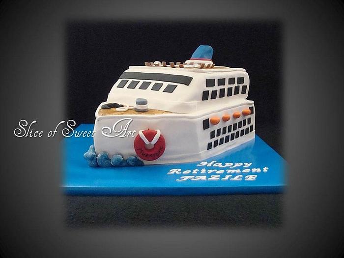 Cruise Ship Retirement Cake