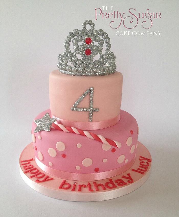 Sparkly princess tiara cake