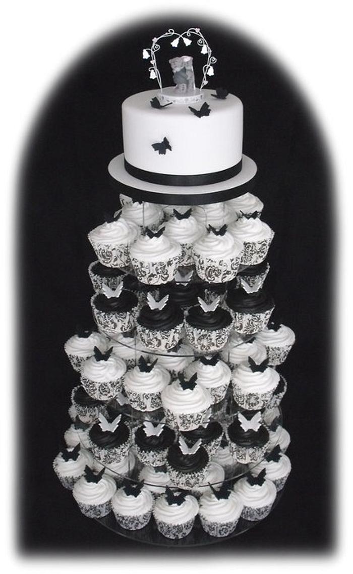 Black & White Butterfly Cupcakes