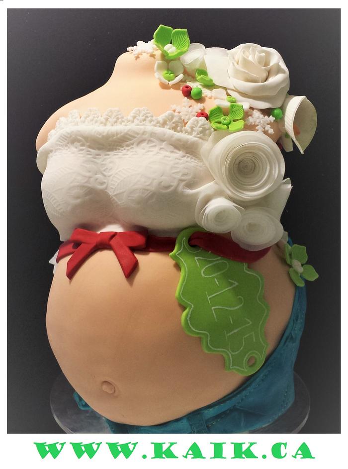 shower belly cake