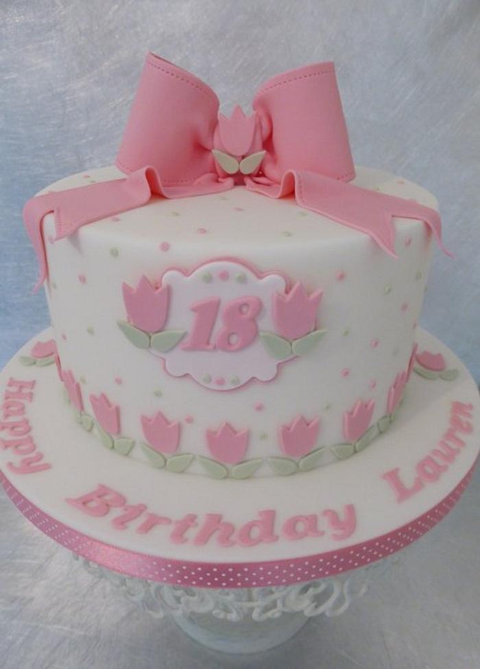 Pretty 18th Birthday Cake