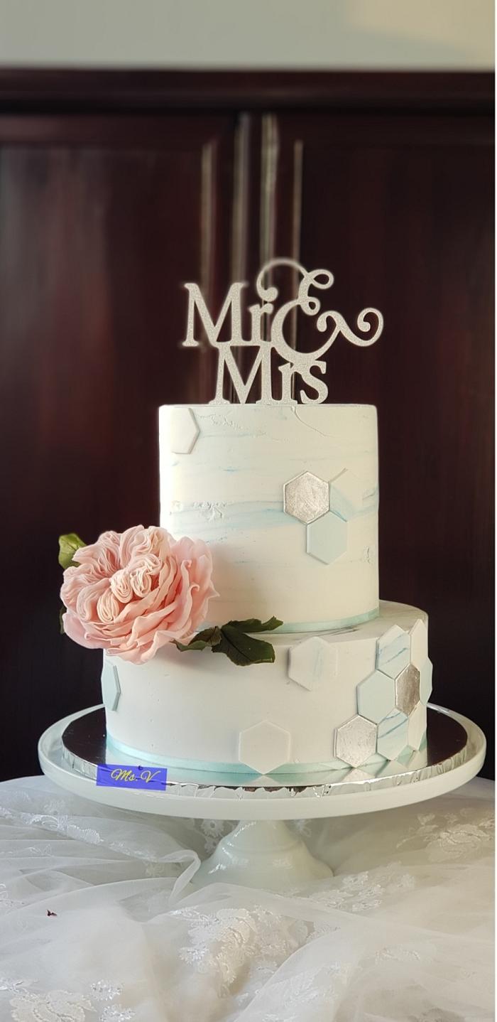 Davidaustin Rose Wedding Cake