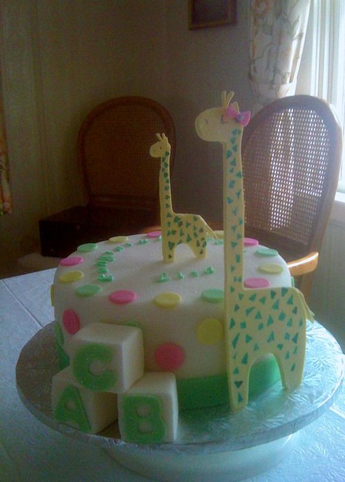 Giraffe shower cake