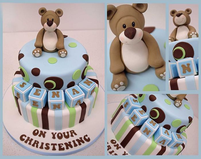 cute boys Christening Cake by Sweet Temptations Cakes
