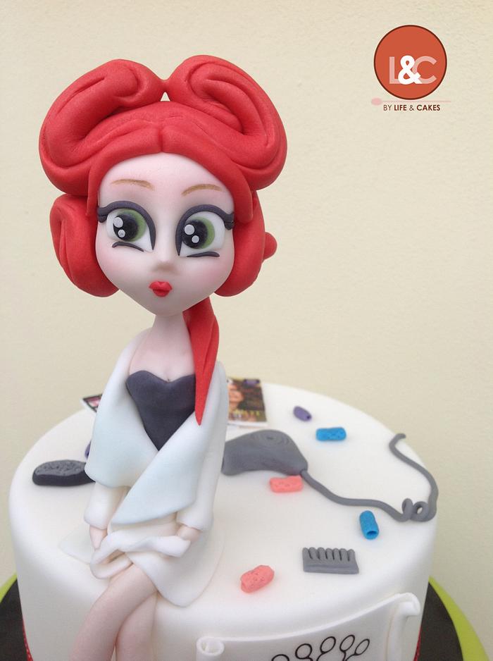 Hairstyle cake ... a red head girl