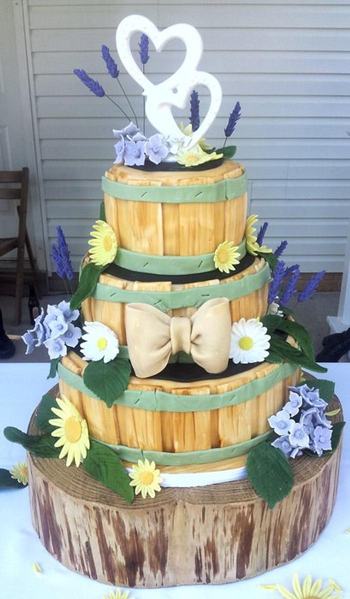 basket wedding cake