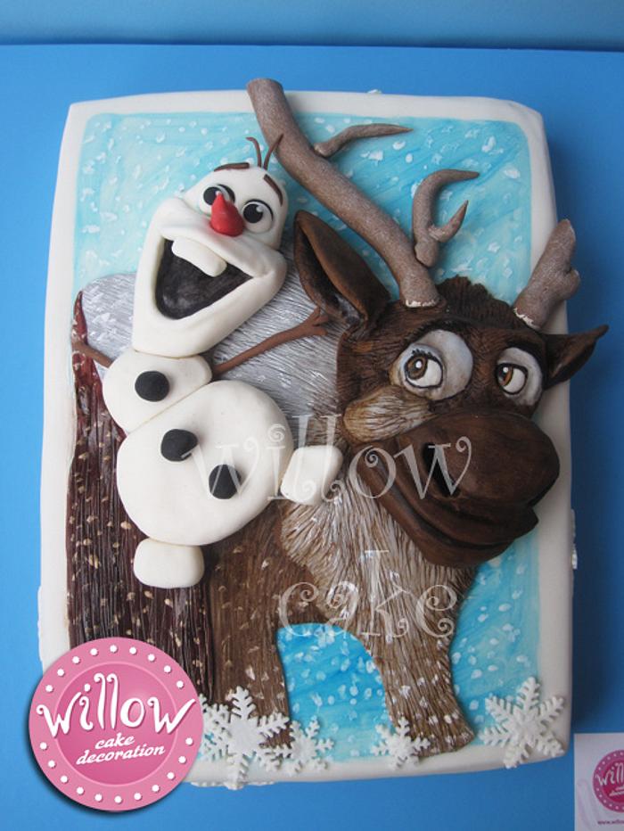 Olaf and Sven, "Frozen" cake