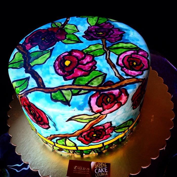 Stainglass birthday cake