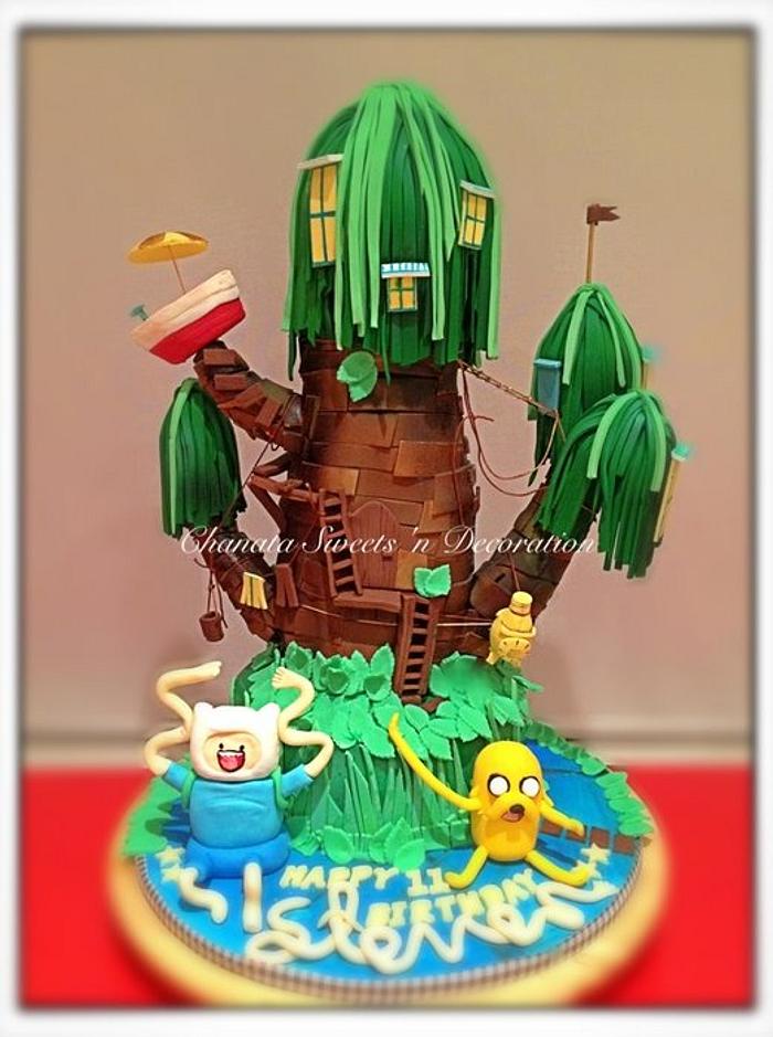 The Adventure of Finn 'n Jake Tree House Birthday cake