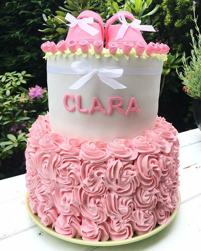 Baby Girl roses cake 