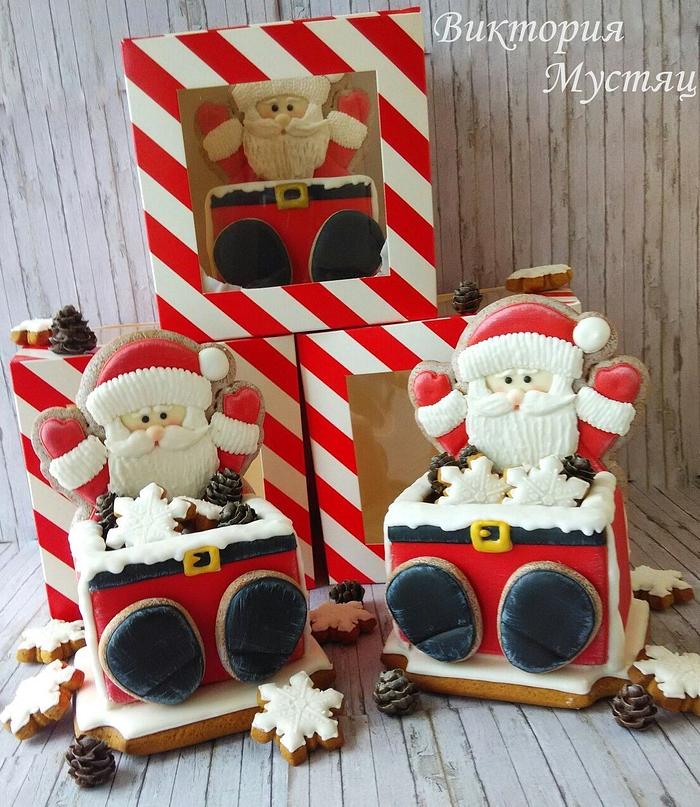 3D gingerbread Santa Claus